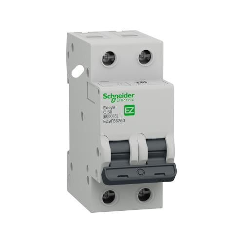 Schneider-Miniature circuit breaker (MCB)- Easy9- 2P-50A -C 6000A-230V- EZ9F56250