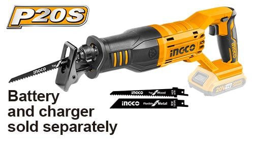 20V Cordless Reciprocating Saw 2-Pieces Set,Without charger and batteryمنشار ترددي شحن 20 فولت بدون بطارية وشاحن
