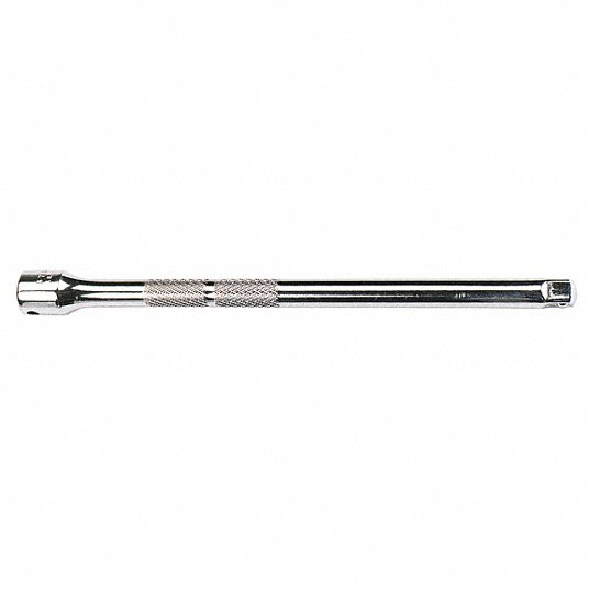 Socket Extension,1/4 in Input Drive Size, 1/4 in Output Drive Size Chrome, Overall Length 2 inch