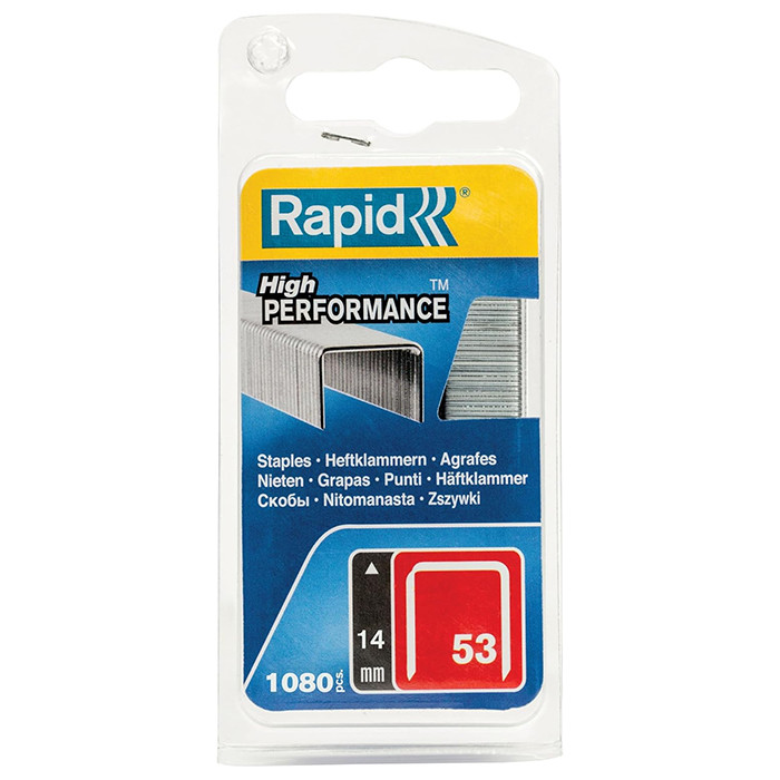 Fine Wire Staples, Leg Length 8 mm, No.53, 1080 Pieces, Galvanized