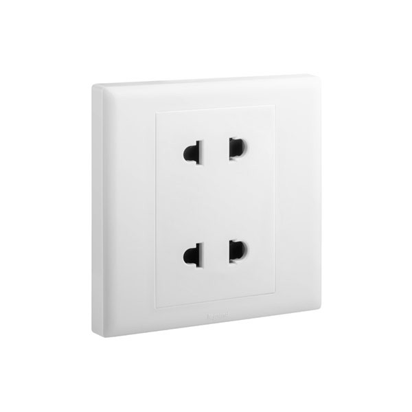 LEGRAND - Socket Eloe, EU/US, 1 Gang, 2x2P, 16A, 250V, White
