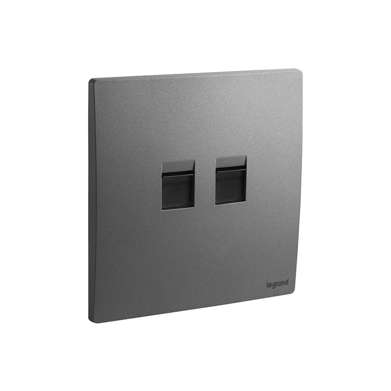 LEGRAND - Keystone Adapter Mallia Senses, 2 Gang, Dark Silver