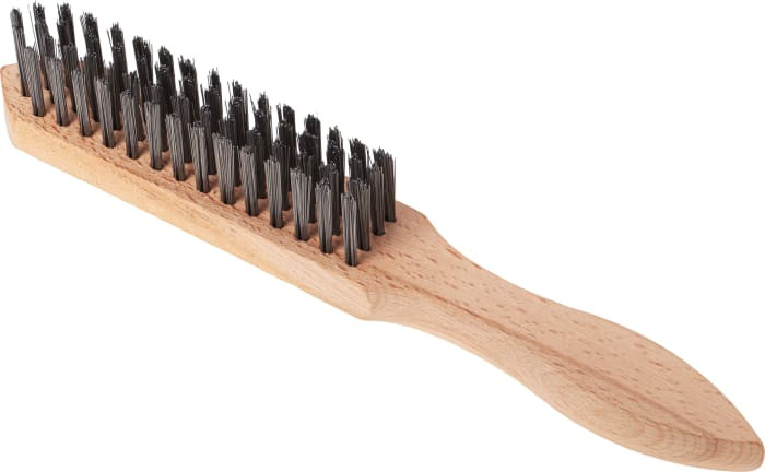 WIRE BRUSHES WITH SS WIRE 4 ROWS & WOODEN HANDLE