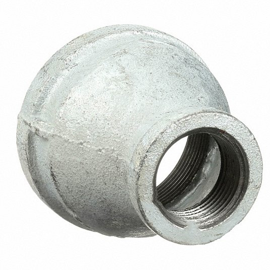 Reducing Coupling: Malleable Iron, 2 Inch x 1 1/4 Inch Pipe Size, NPT x NPT, Class 150