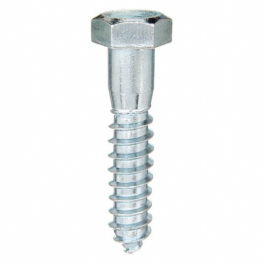 Hex Lag Screw: Low Carbon Steel, Zinc Plated , Screw Size 1/2 Inch, Length 3 Inch, PK50