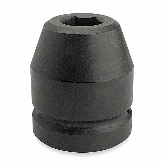 Impact Socket, 1 1/2 inch Drive Size, 4 5/8 inch Socket Size, 6-Point, Standard Depth, Black Oxide