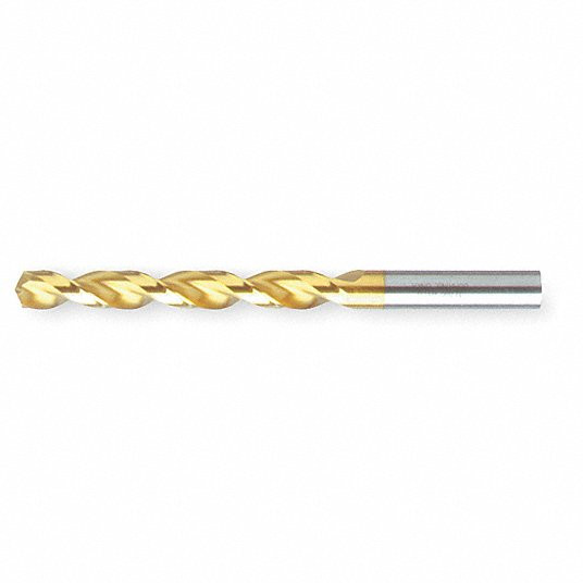 Jobber Drill Bit, Drill Bit Size 1/4 in, Drill Bit Point Angle 130°