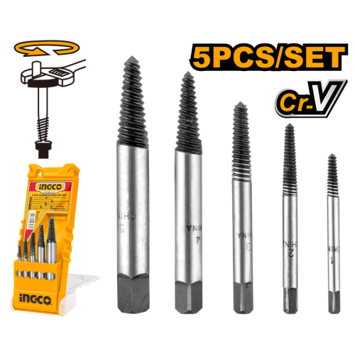 Screw extractor set 5PCS طقم ازالة البراغي 5 قطع