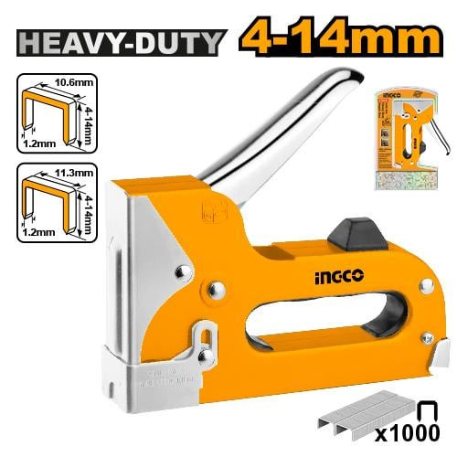 Heavy duty staple gun With 1000PCS nails مكبس تنجيد خدمة شاقة +1000دبوس