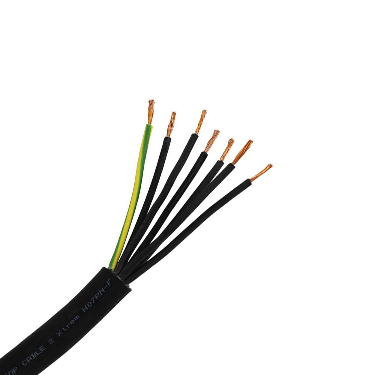 TOP CABLE - Rubber Cable, Copper 7x1.5mm, 450/750V, Black