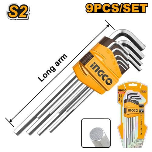 9pcs hex key set Long arm طقم الانكية 9 قطع مسدس وسط