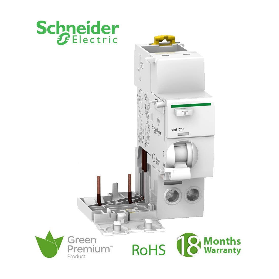 SCHNEIDER - Vigi IC60, Earth-Leakage add-on Block, 2P, 25A, 100mA, AC Type