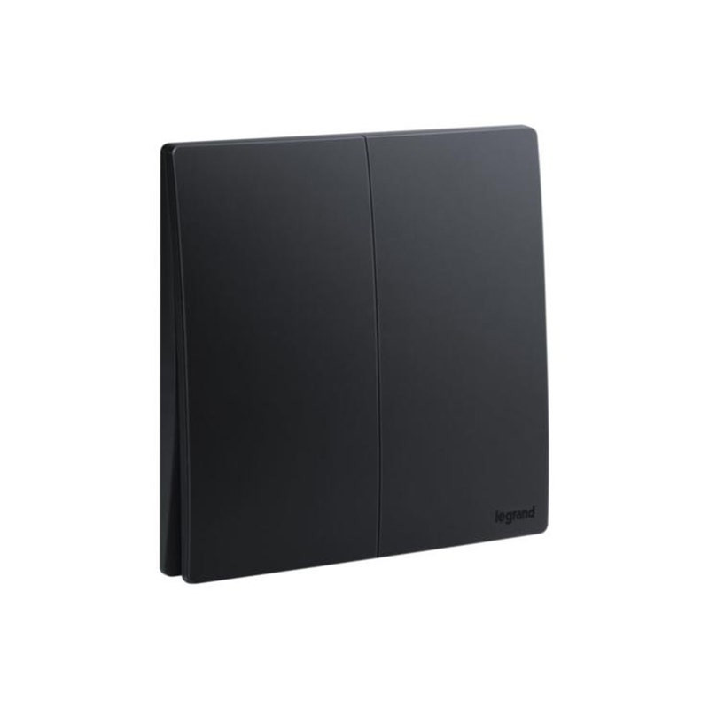 LEGRAND - Push Button Mallia Senses, 2 Gang, 10A, 250V, Matt Black