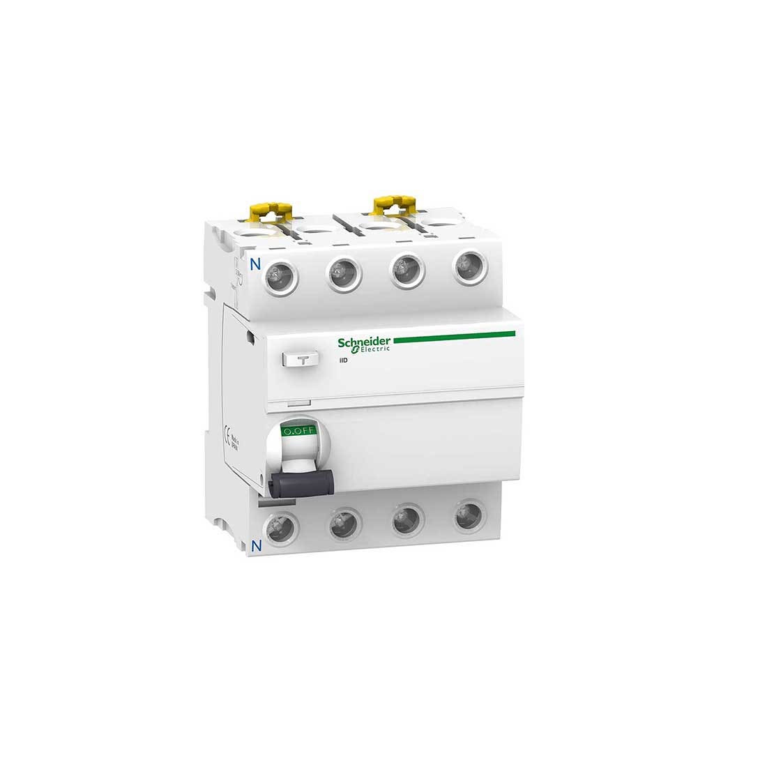 SCHNEIDER - RCCB Breaker, Acti9 iID, 4P, 80A, 100mA, Type AC
