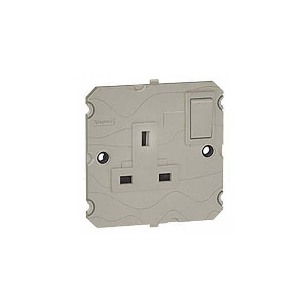 LEGRAND - Socket Arteor, BS, 13A, Double Pole Switched, 1 Gang, Champagne