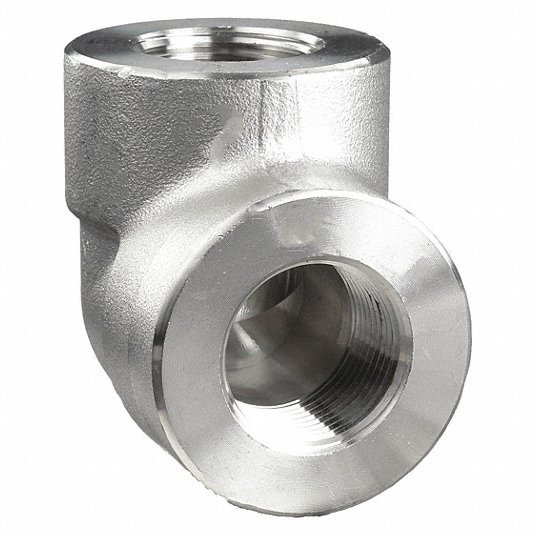 90° Elbow: 1Inch x 1Inch Fitting Pipe Size, 304 Stainless Steel, Female NPT x Female NPT, Class 3000