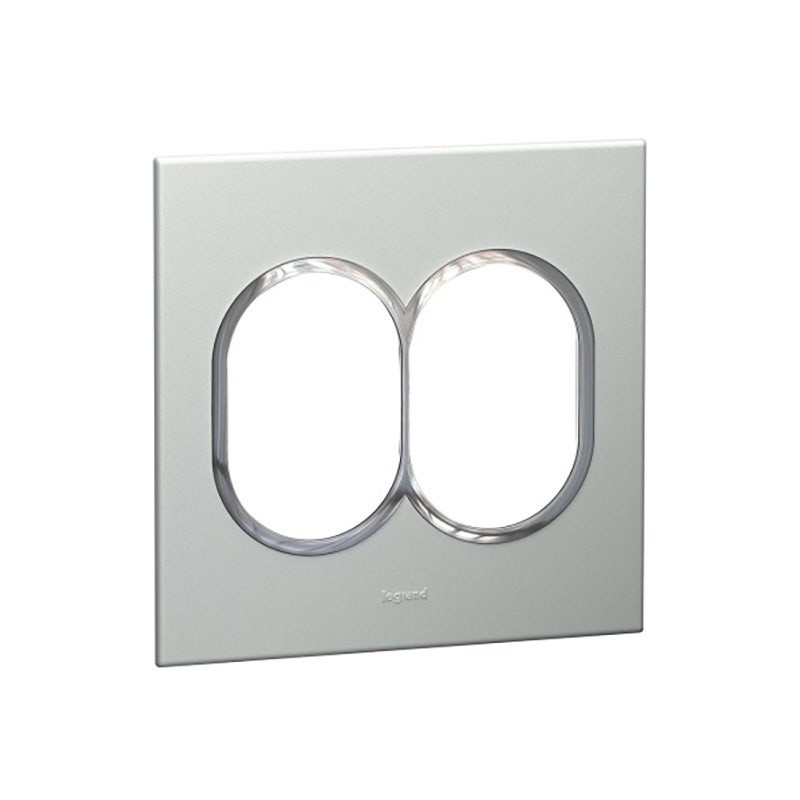 LEGRAND - Plate Arteor, US, 2x3 Modules, Round, 4"x4", Pearl Aluminium