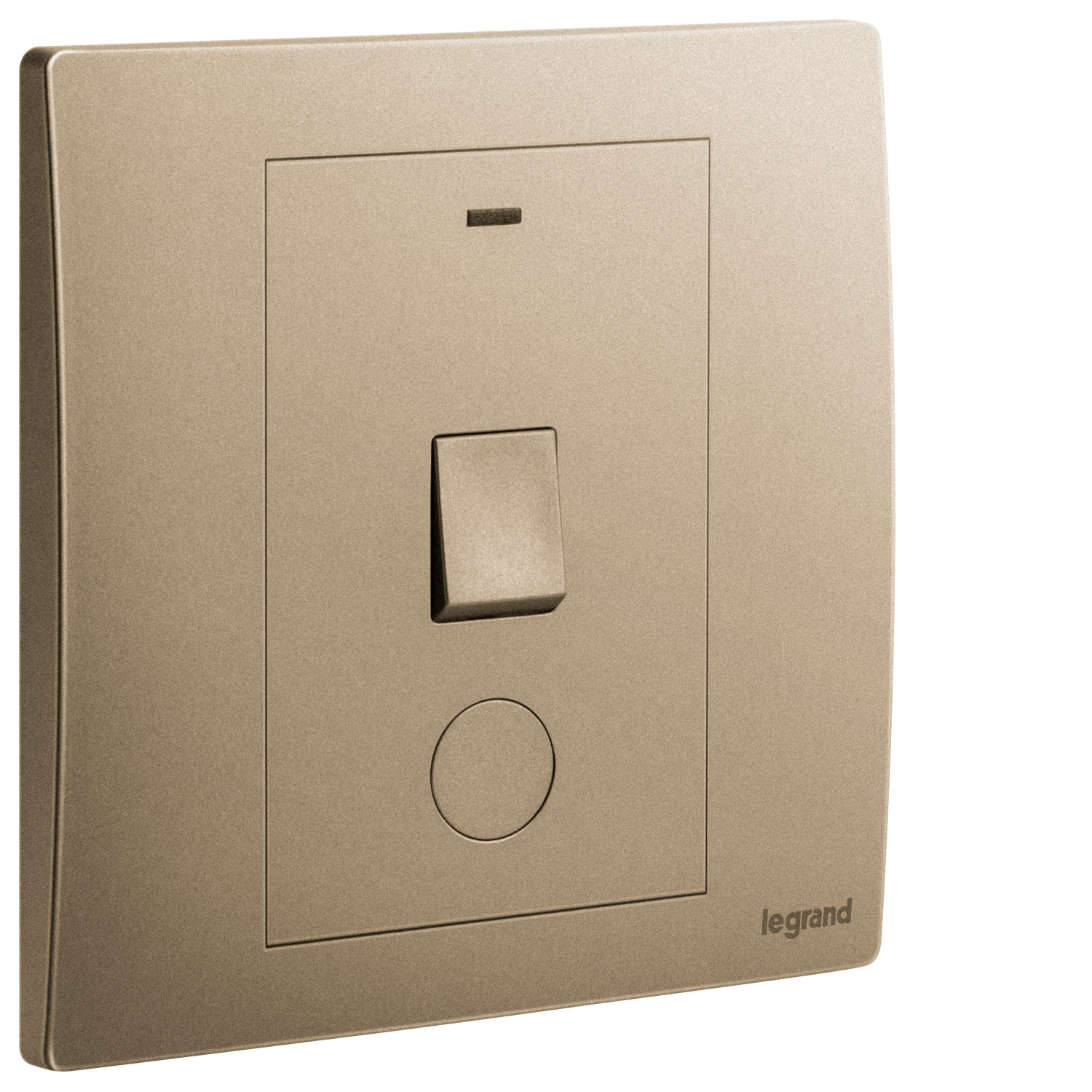 LEGRAND - Double Pole Switch Mallia, 1 Gang, 1 Way with LED Power Indicator and Cable Outlet 20 AX, 250 V~, Dark Bronze
