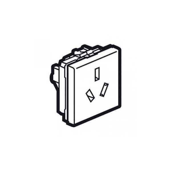 LEGRAND - Socket Arteor, Chinese, 10A, 2P+E Shuttered, 2 Modules, Magnesium