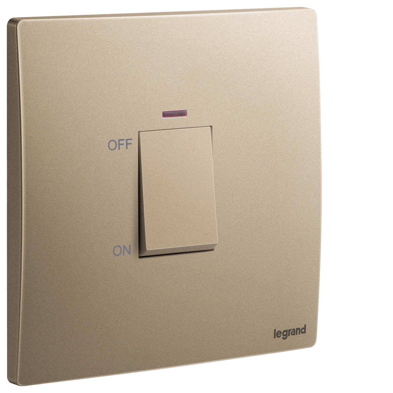 LEGRAND - Double Pole Switch Mallia, 1 Gang, 1 Way with LED Indicator, 45 A, 250 V~, Dark Bronze