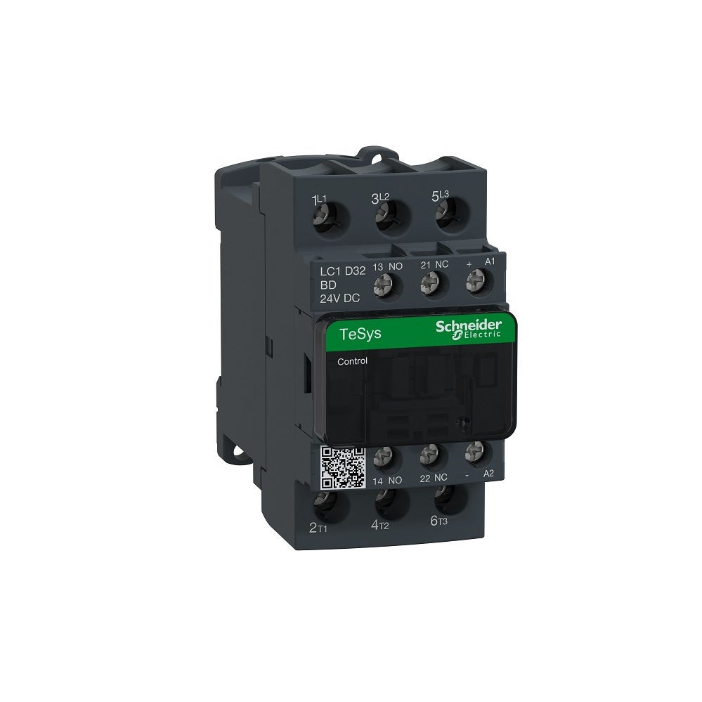 SCHNEIDER - Contactor, TeSys Deca, 3P(3NO), AC-3/AC-3e, <=440V, 32A, 24V DC Coil