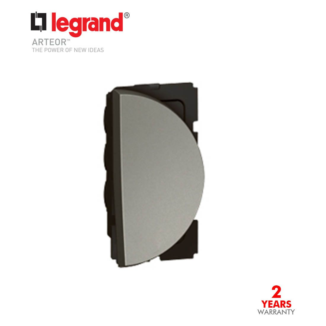 LEGRAND - 2-Way Switch Arteor 20 AX 250 V~, Round, 1 Right Modules, Magnesium