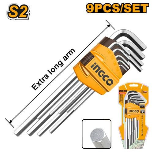 9pcs hex key set extra long armطقم الانكية 9 قطع مسدس طويل