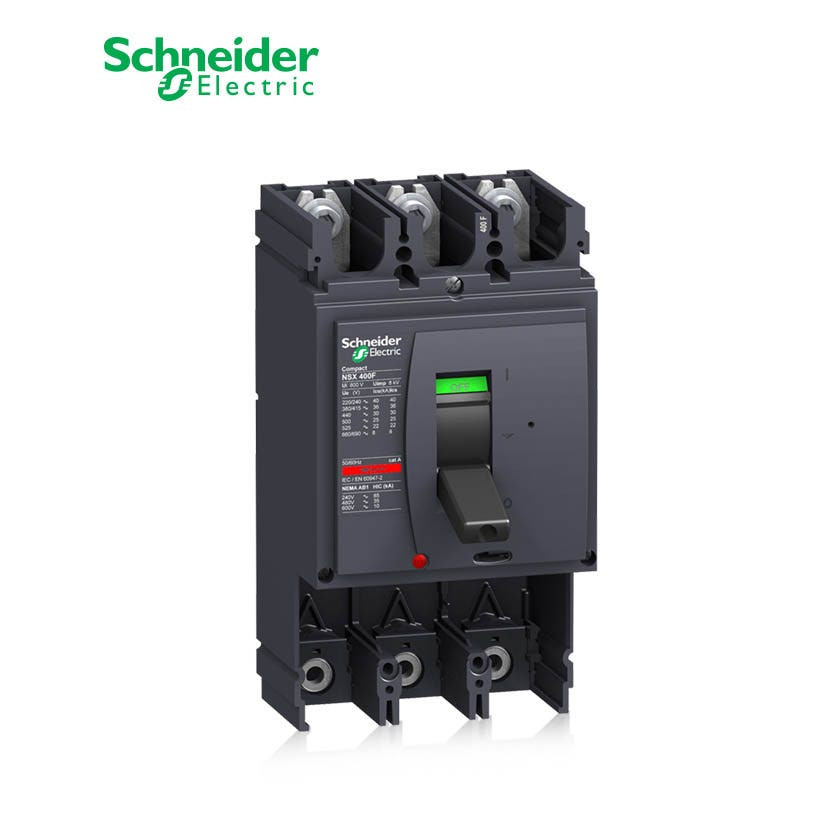SCHNEIDER - MCCB Breaker Basic Frame, ComPact NSX400N, 400A, 3P, 50kA at 415 VAC 50/60 Hz, w/o Trip Unit
