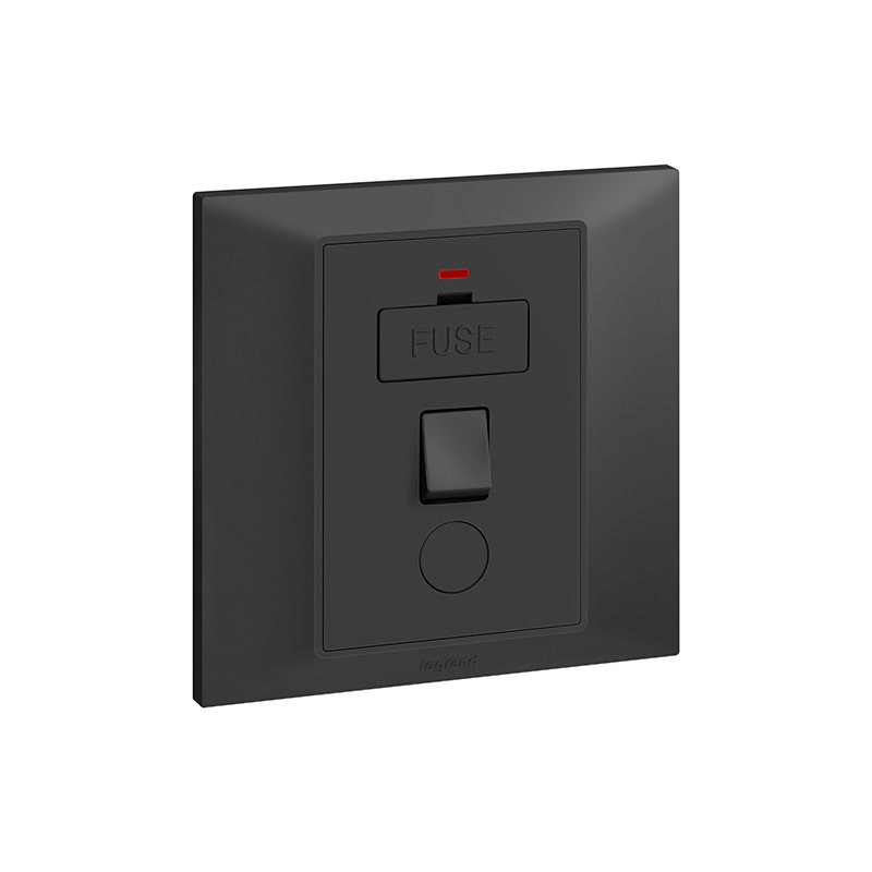 LEGRAND - Fused Connection Unit Belanko S, 13A, 250V, Switched + Neon + Cord Outlet, Anthracite