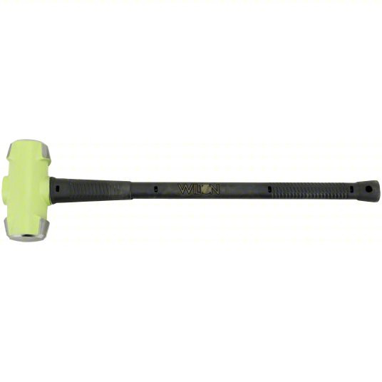 Standard Sledge Hammer, Steel, Steel Handle, 12 lb Head Weight, 2 1/4 inch Dia, 38 inch Overall Length