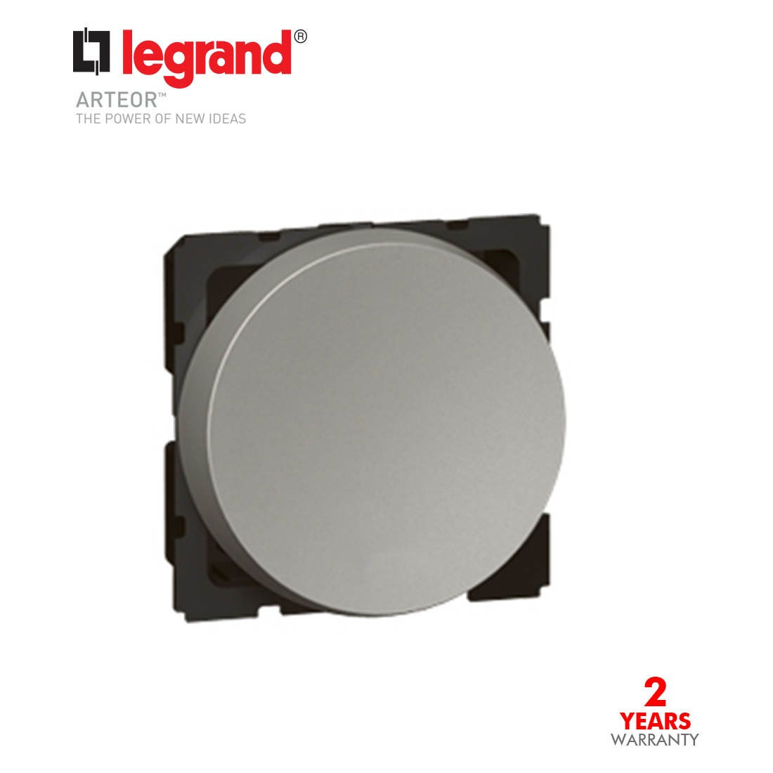 LEGRAND - 1-Way Push-Button Arteor, 2 Round Modules, Magnesium