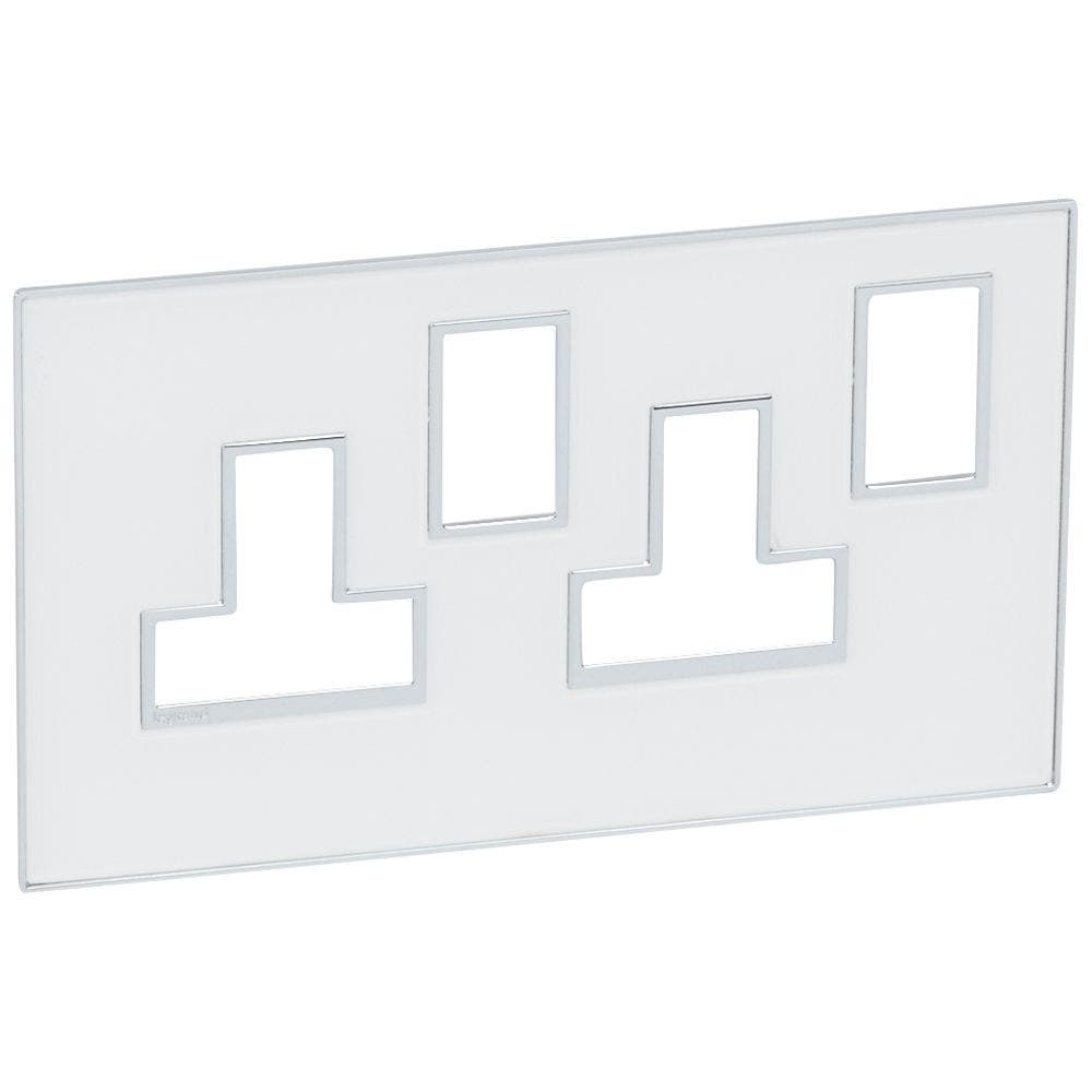 LEGRAND - Plate for SWD Socket 2G Sqr BS, Mirror White