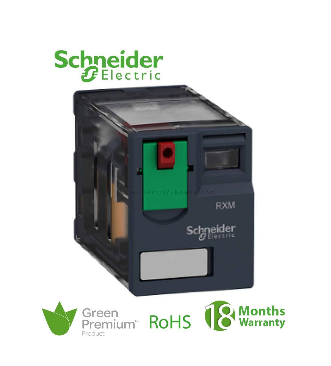 SCHNEIDER - Miniature Plug-In Relay, Zelio RXM 4 C/O 24 V AC 6 A