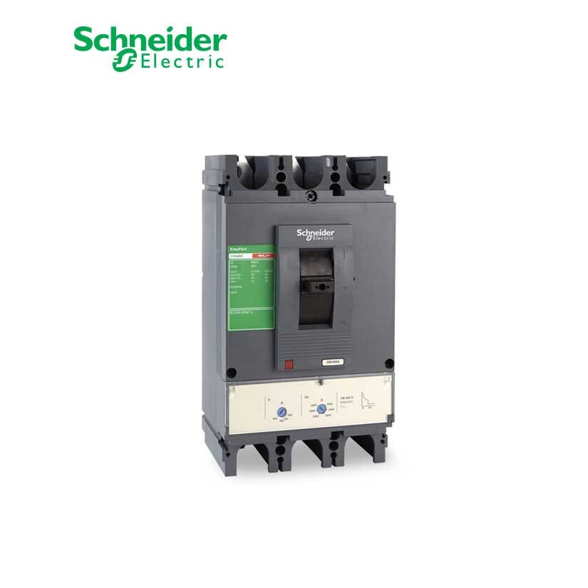 SCHNEIDER - MCCB Breaker, EasyPact CVS630N, 50kA at 415 VAC, 630 A ETS 2.3 electronic trip unit, 3P 3d