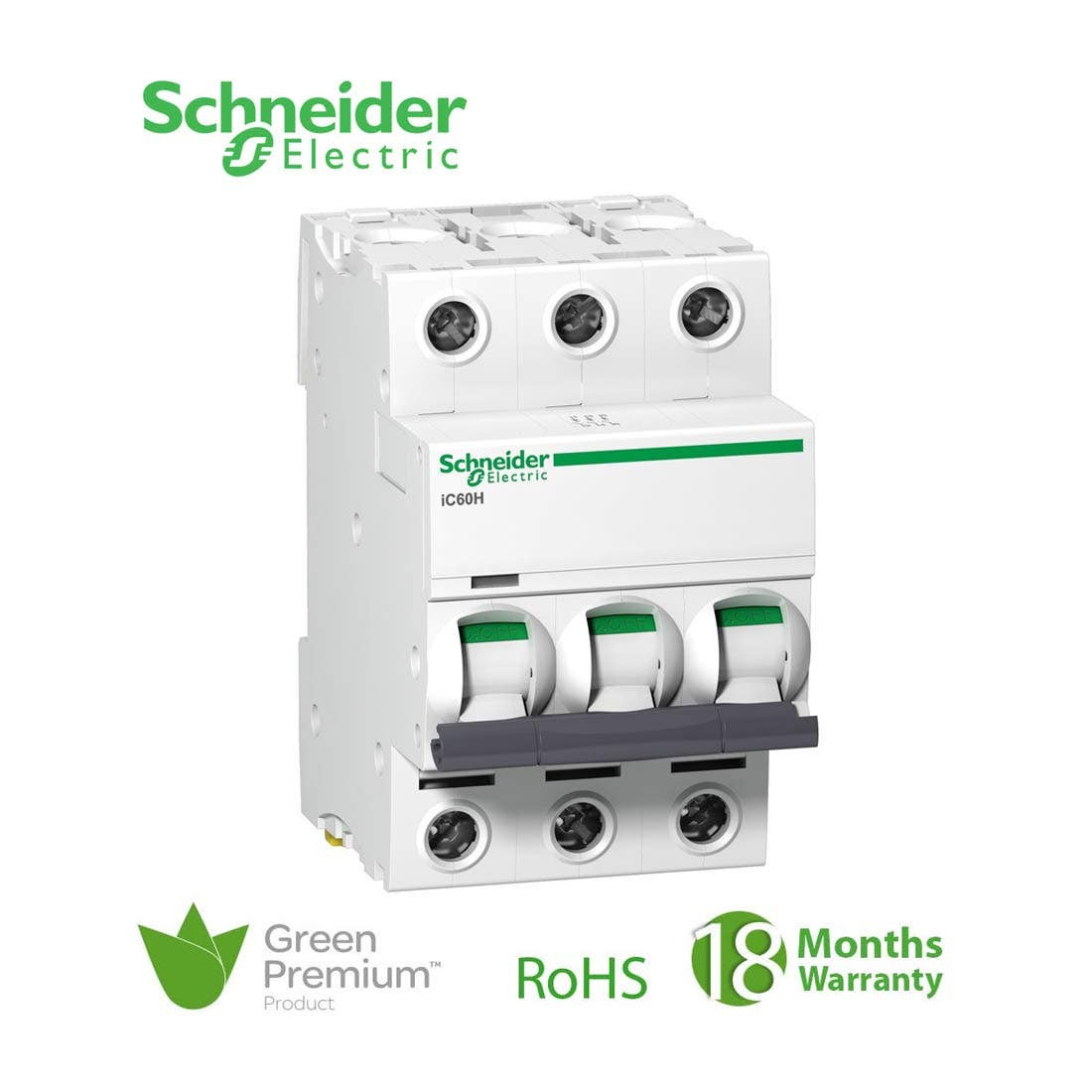 SCHNEIDER - MCB Breaker, Acti9 iC60H, 3P, 16A, C curve 