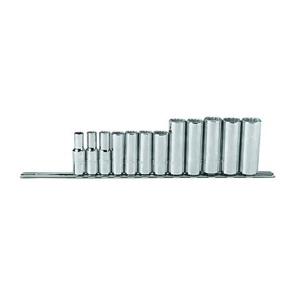 PROTO - 3/8" Drive Metric Deep Socket Set, 12 Pieces, 12 Point