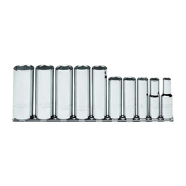PROTO - 3/8" Drive Deep Socket Set, 10 Pieces, 6 Point