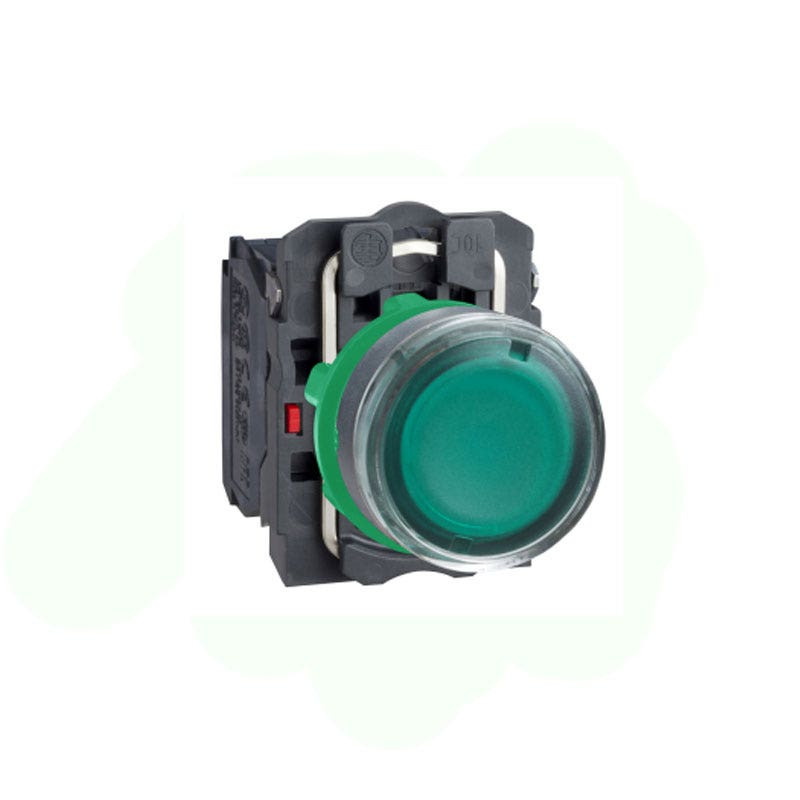 SCHNEIDER - Pusbutton Illum Spring Rtn 1No + 1NC, Green