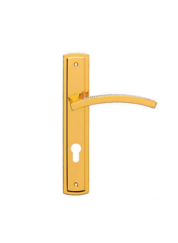 Kale Door Handle 1041 Shiny Gold/Crystal Grain