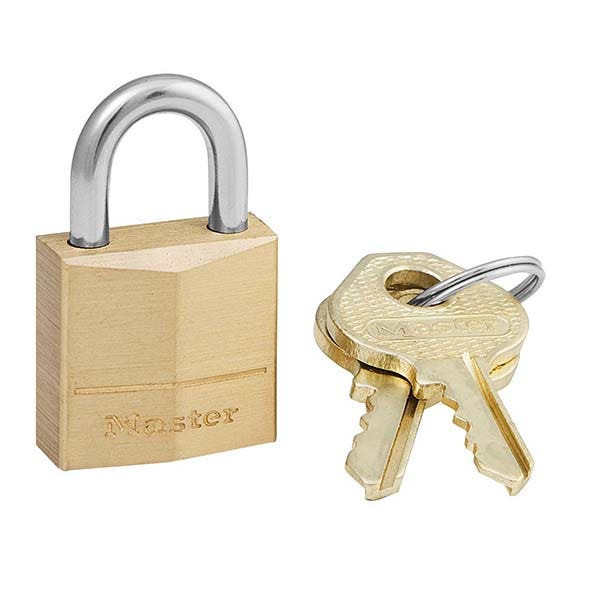 MASTER LOCK - Solid Body Padlock, Brass, Pin Tumbler, 40 mm