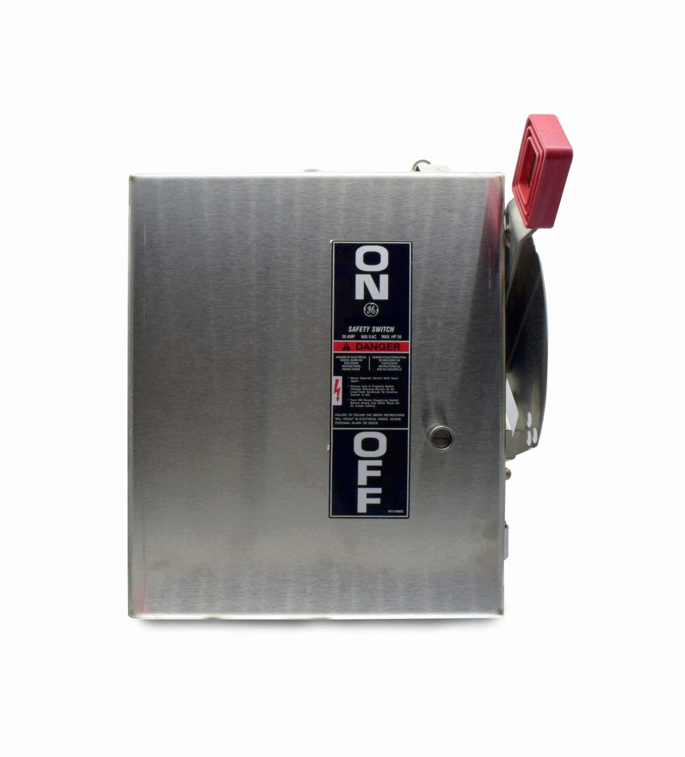 GENERAL ELECTRIC - Safety Switch, Non-Fusible Heavy Duty 3 Poles 60A, 600V Nema 4/4x, Stainless