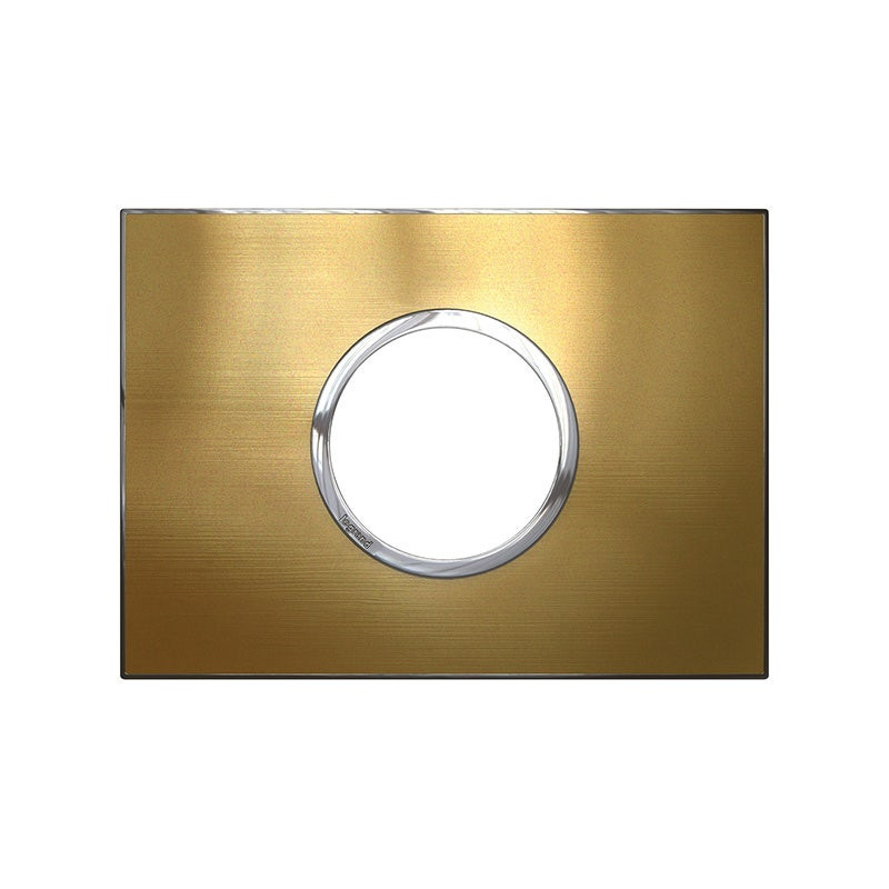 LEGRAND - Plate Arteor, Italian/US, 2 Modules, Round, Gold Brass