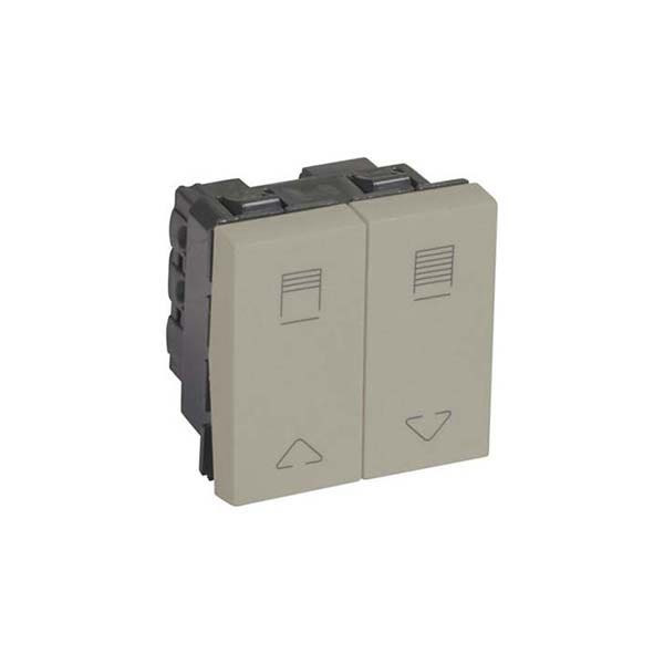 LEGRAND - Double Switch Arteor, for Electric Roller Blinds Control, 10 A, Square, 2 Modules, Champagne