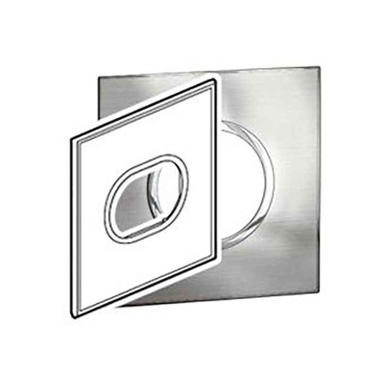 LEGRAND - Plate Arteor, Italian/US, 3 Modules, Round, 4"x4", Stainless Steel
