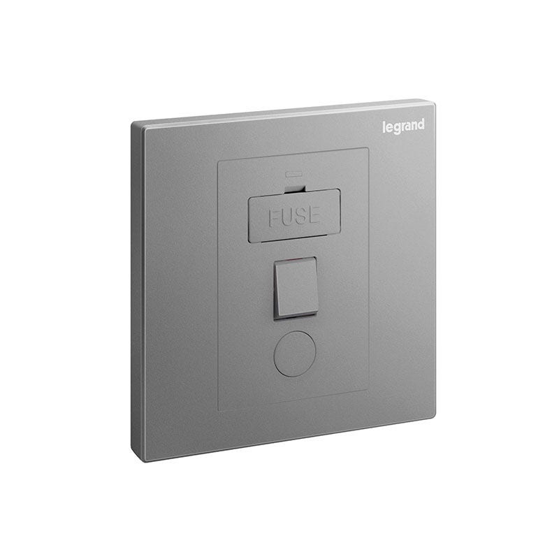 LEGRAND - Fused Connection Unit Galion, 1 Gang, Switched, 13A, 250V, with Cord Outlet, Dark Silver