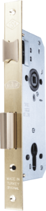 DAF® KILIT, Mortise Lock W/Cylinder 40mm With Ball Bearing Satin Plated