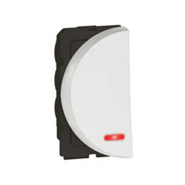 LEGRAND - 2-Way Switch Arteor, with Indicator, 10A, Round, 1 Left Module, White