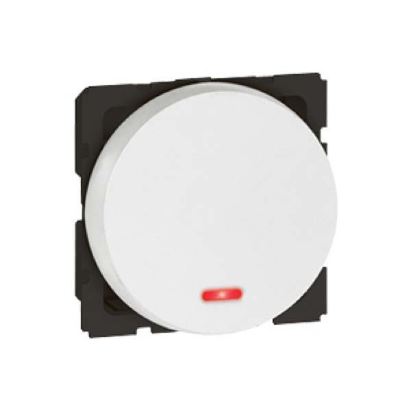 LEGRAND - 2-Way Switch Arteor, with Indicator, 10A, Round, 2 Modules, White
