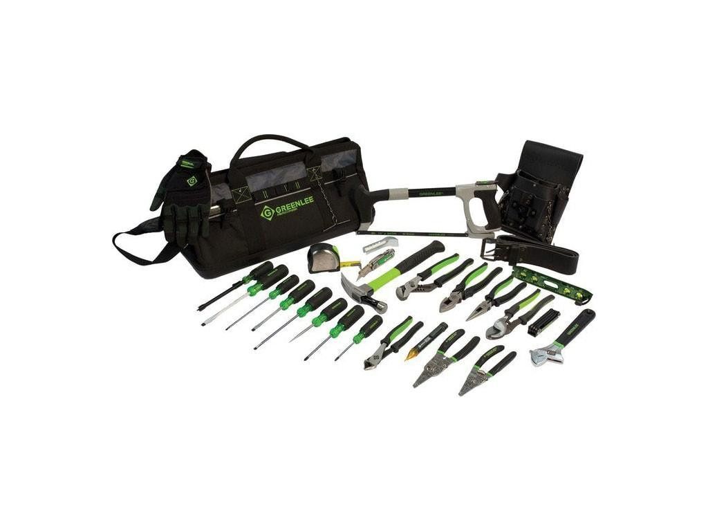 Greenlee - Klauke, Greenlee Electricians 28 Piece Toolkit With 20" Heavy Duty Multi-Pocket Bag.
