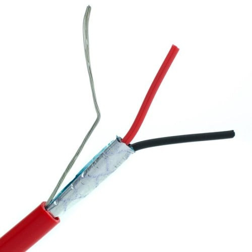 MESC- Fire Alarm Cable - AWG 18-Dual core-Shielded 305m-300V- PVC- Red
